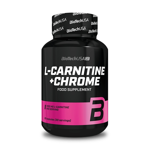L-карнітин з хромом, BioTech L-Carnitine + Chrome, 60 капсул