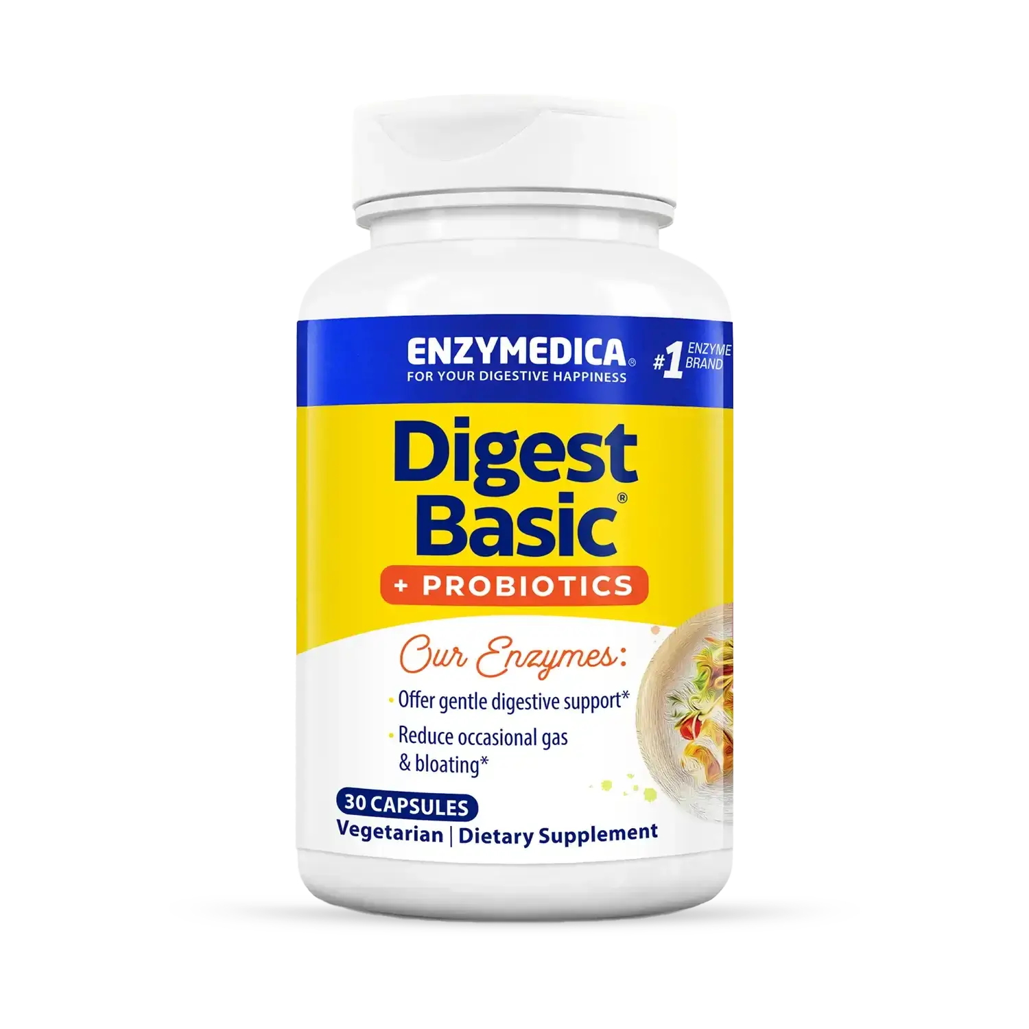 Ферменти і пробіотики, Digest Basic + Probiotics, Enzymedica, 30 капсул