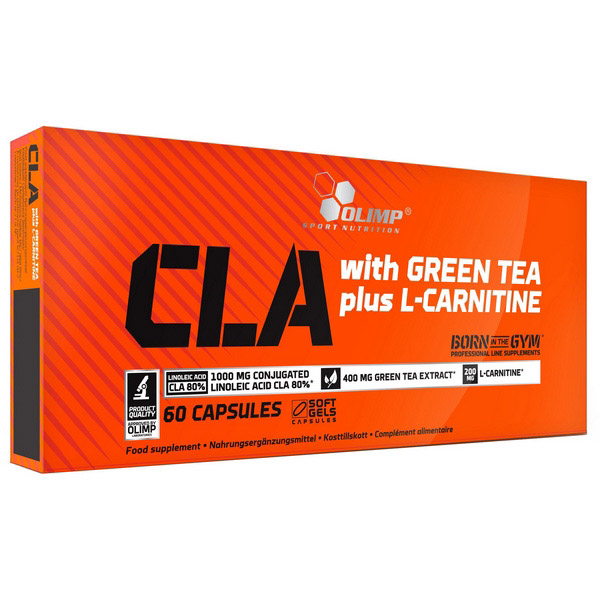 Жироспалювач з CLA, зеленим чаєм та L-карнітином, Olimp Nutrition CLA with Green Tea plus L-Carnitine Sport Edition, 60 капсул