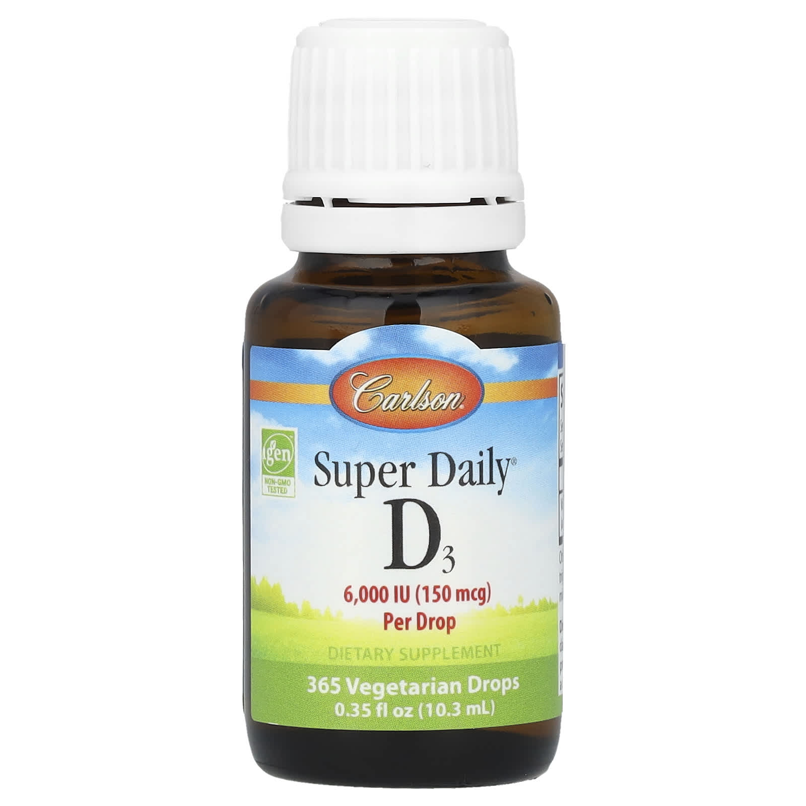 Вітамін D3, Carlson Labs Super Daily D3, 6000 МО, 10,3 мл