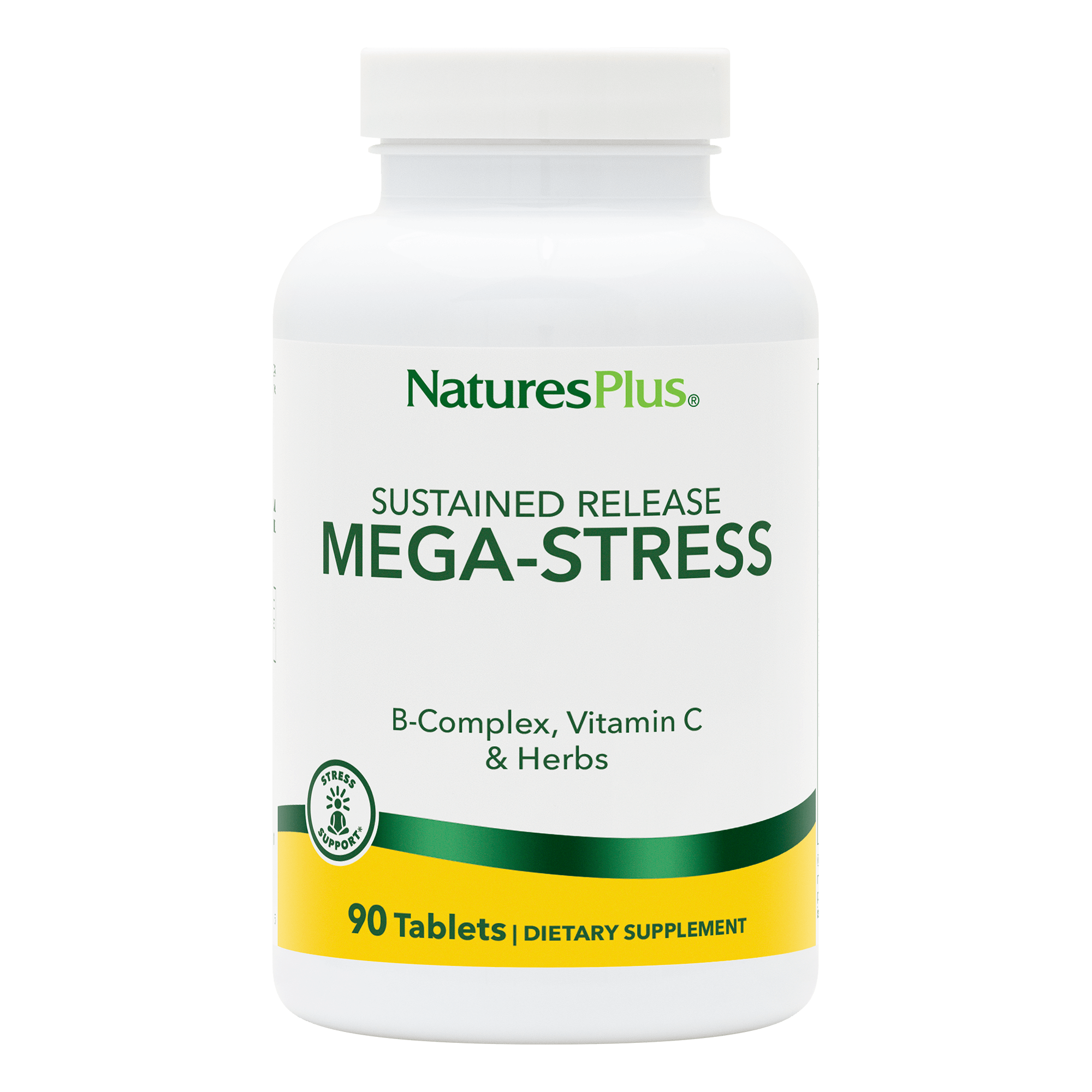Комплекс вітамінів групи B для боротьби зі стресом, Natures Plus Mega-Stress Complex, 90 таблеток