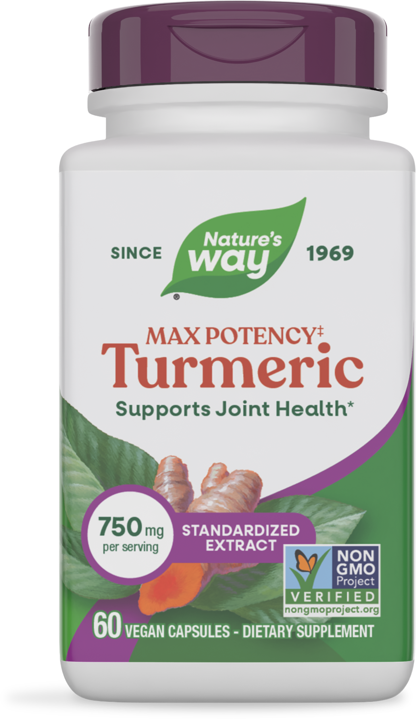 Куркума екстракт, Nature's Way Premium Extract Turmeric, 750 мг, 60 вегетаріанських капсул