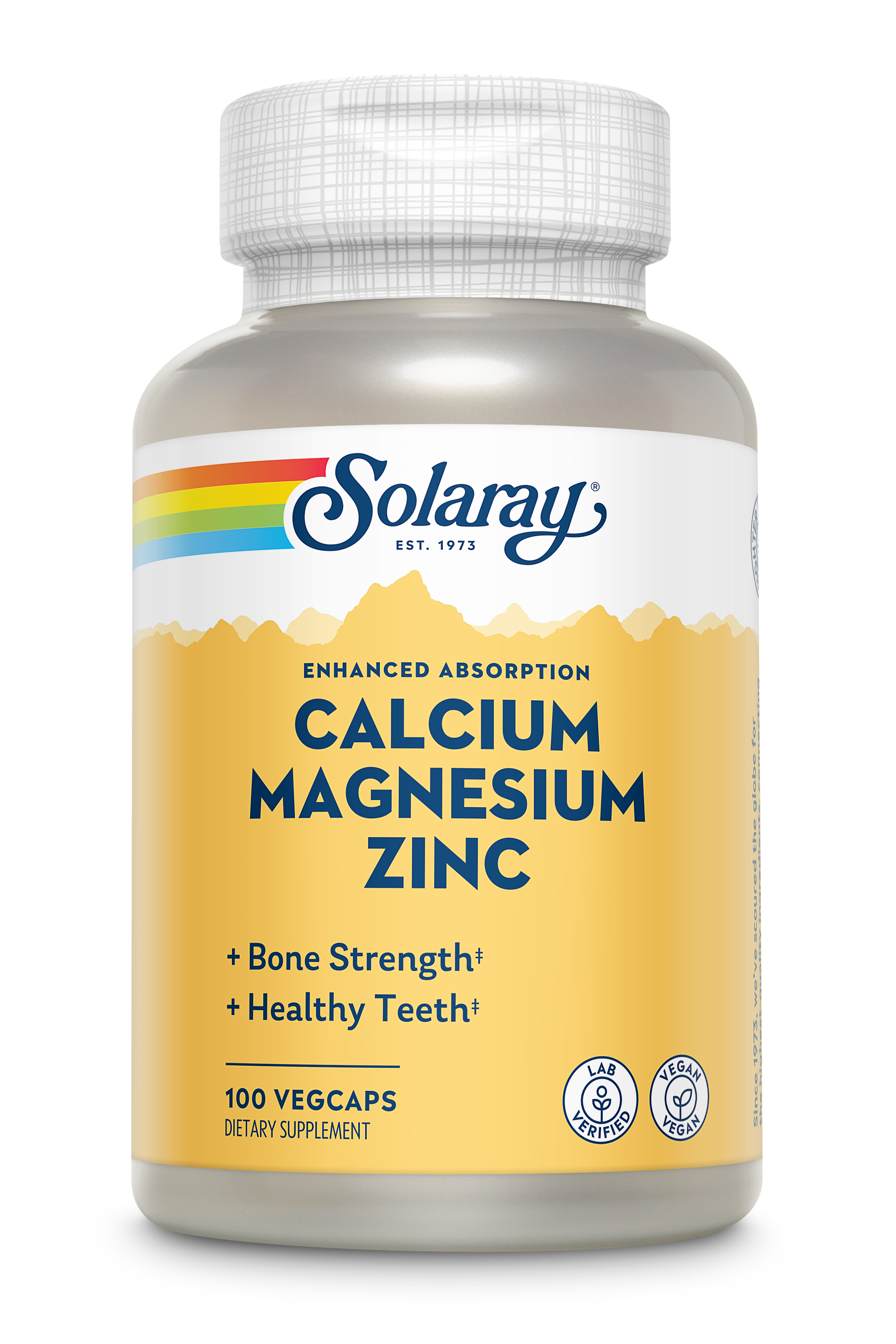 Кальцій, магній та цинк, Solaray Calcium Magnesium Zinc, 100 вегетаріанських капсул