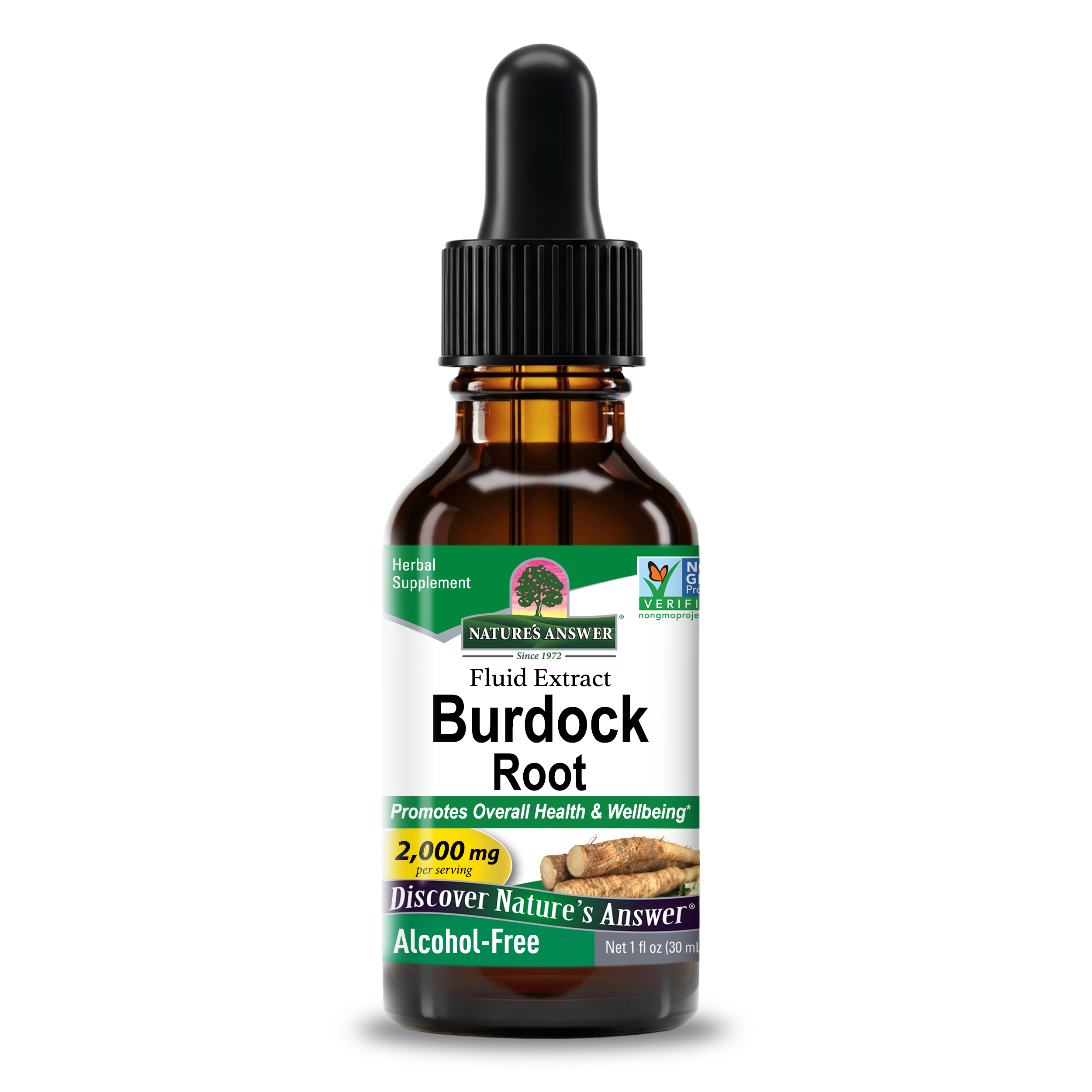 Екстракт кореня лопуха, Nature's Answer Burdock Root, 2000 мг, 30 мл
