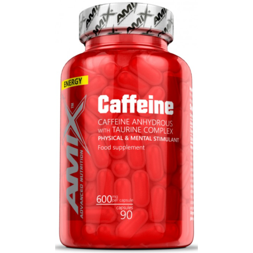 Кофеїн з таурином, Amix Caffeine with Taurine, 200 мг, 90 капсул
