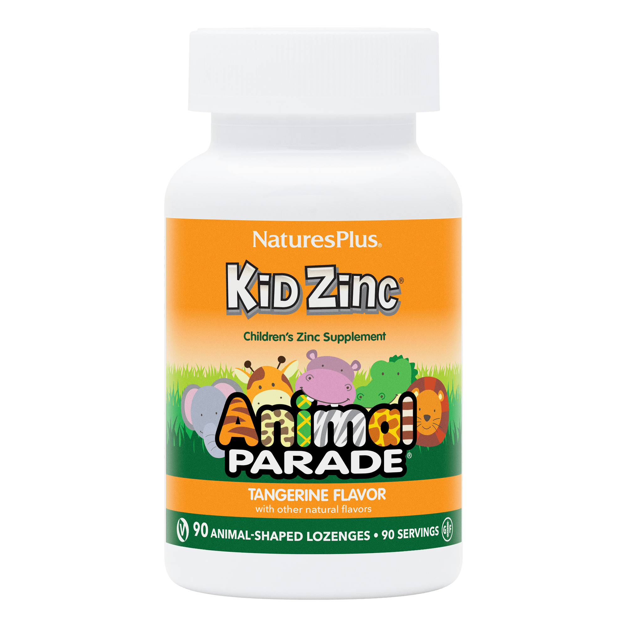 Цинк для дітей, Natures Plus Kid Zinc, 90 пастилок (мандарин)