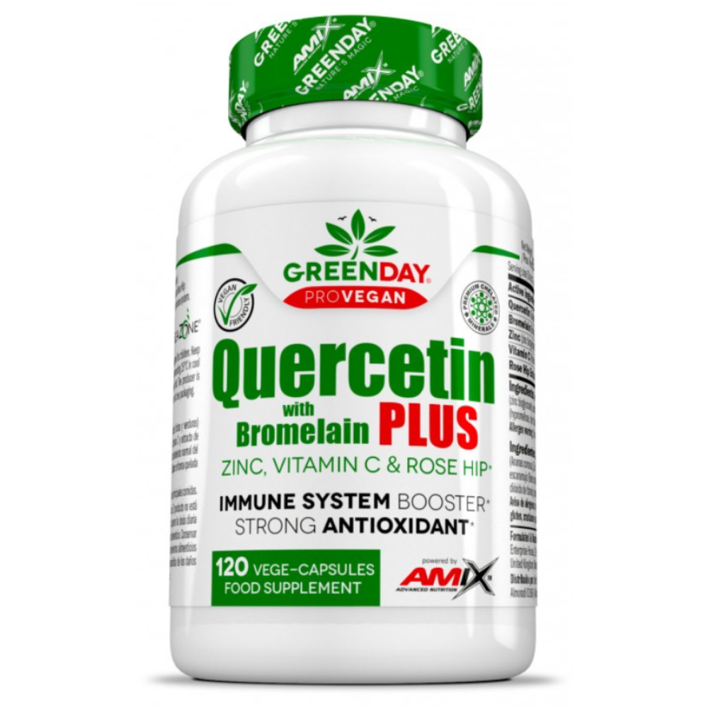 Кверцетин з бромелайном, Amix GreenDay ProVegan Quercetin with Bromelain Plus, 120 вегетаріанських капсул