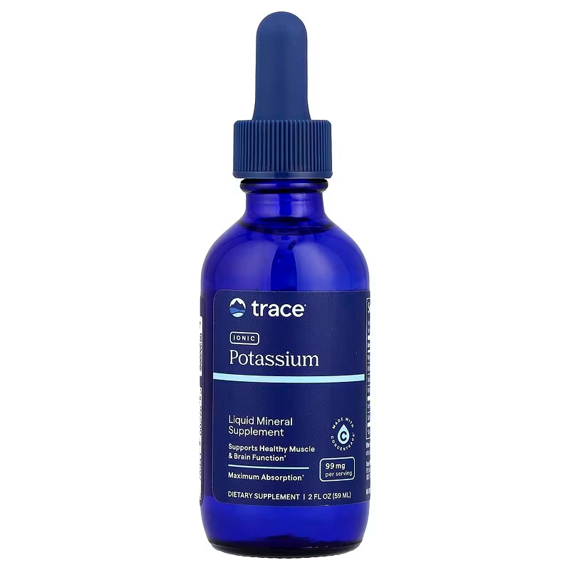 Іонний калій, Trace Minerals Research Liquid Ionic Potassium, 99 мг, 59 мл