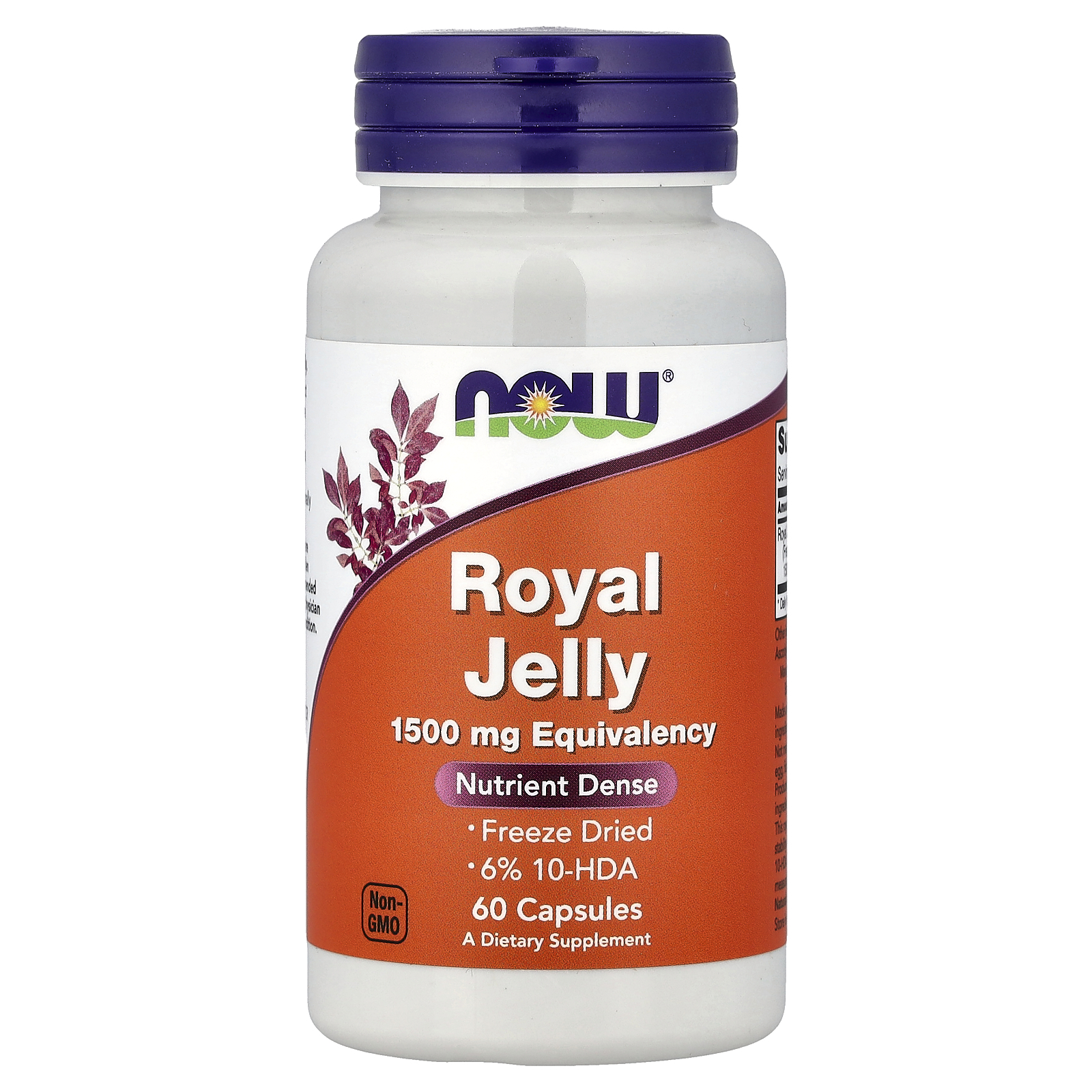 Маточне молочко, Now Foods Royal Jelly, 1500 мг, 60 вегетаріанських капсул