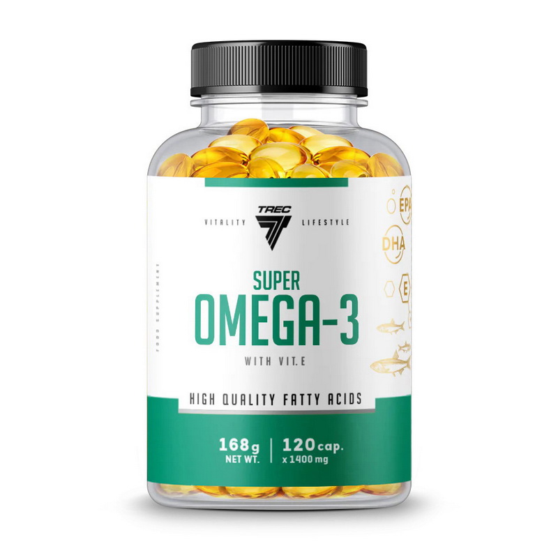 Омега-3 жирні кислоти з вітаміном Е, TREC nutrition Super Omega-3 with Vit. E, 120 капсул