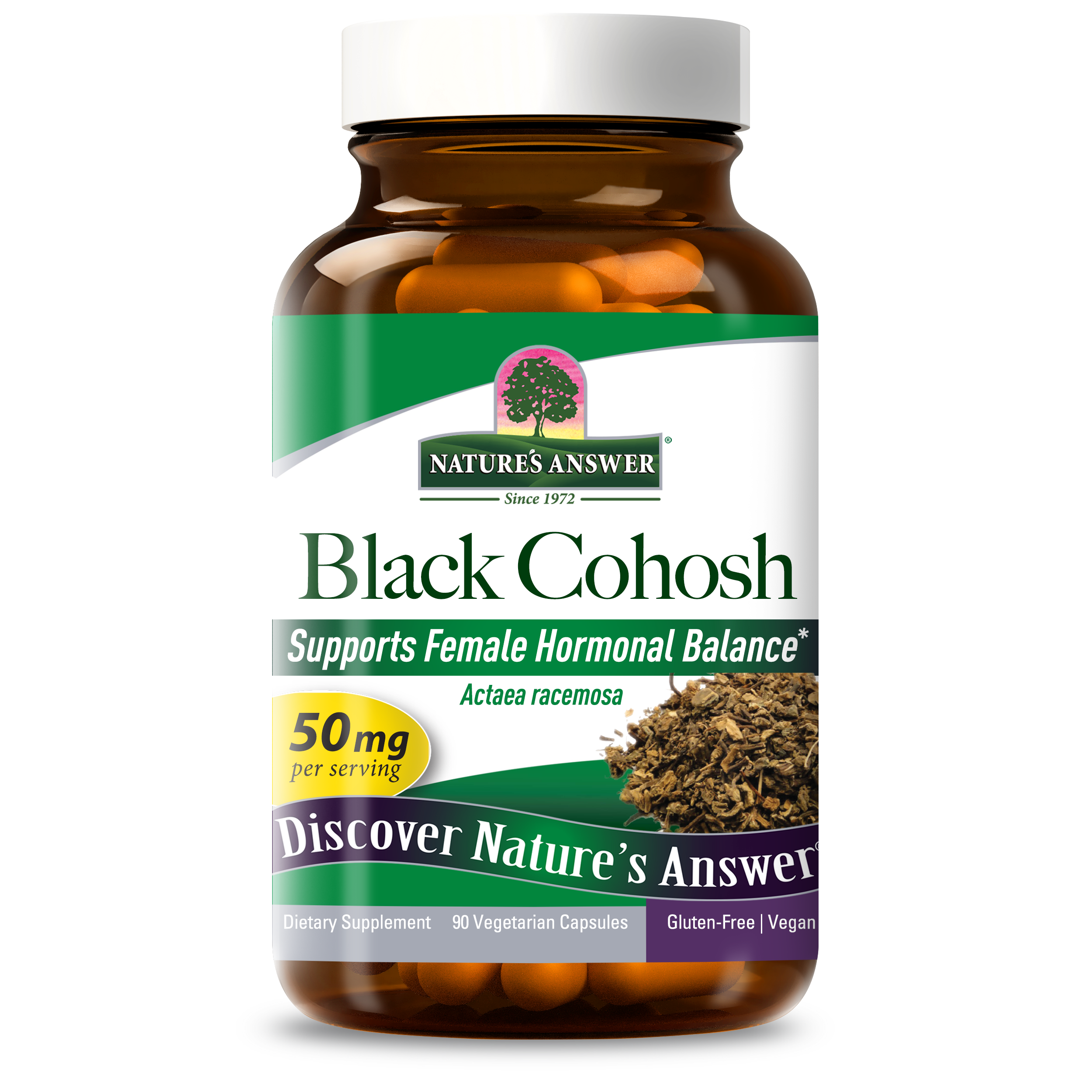 Клопогон, Nature's Answer Black Cohosh, Full Spectrum Herb, 50 мг, 90 вегетаріанських капсул