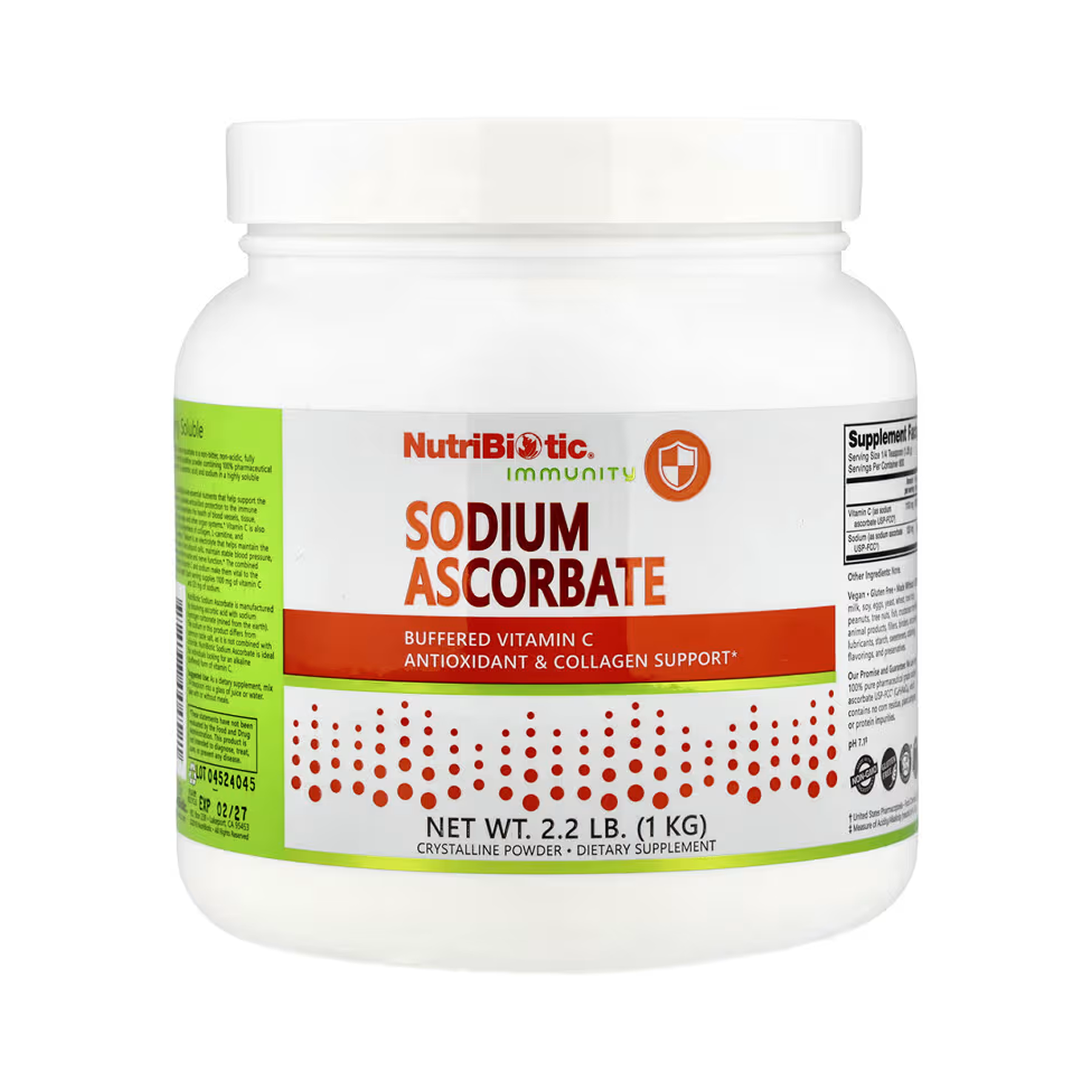 Аскорбат натрію, NutriBiotic Sodium Ascorbate, 1000 г