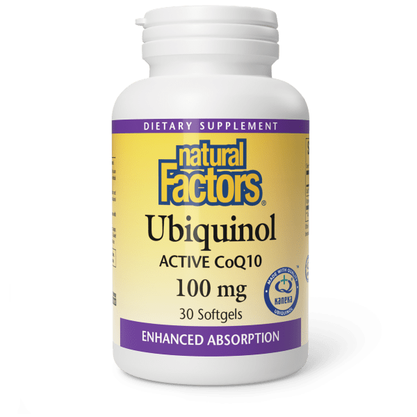 Убіхінол, активний CoQ10, 100 мг, Ubiquinol, Active CoQ10, Natural Factors, 30 гелевих капсул
