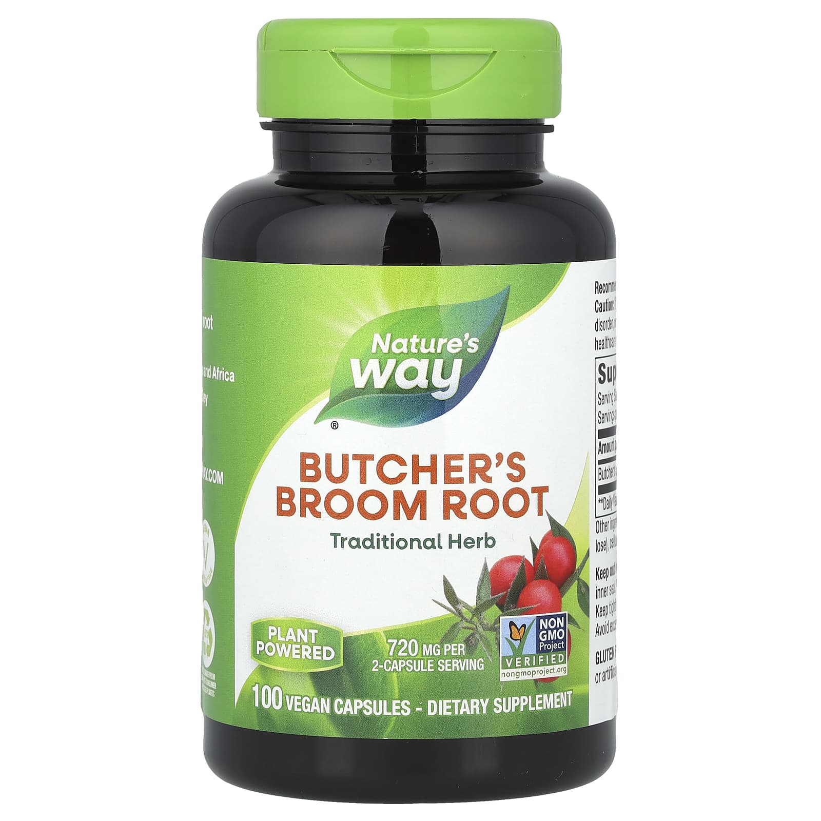 Иглица шиповатая, Nature's Way Butcher's Broom Root, 720 мг, 100 вегетарианских капсул