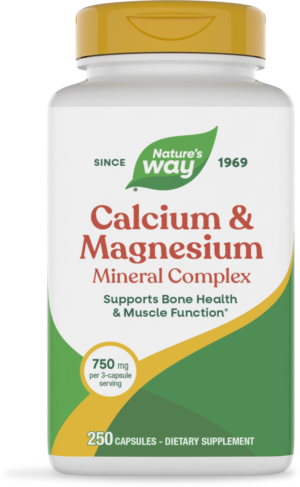 Кальцій та магній, Nature's Way Calcium & Magnesium, 750 мг, 250 капсул