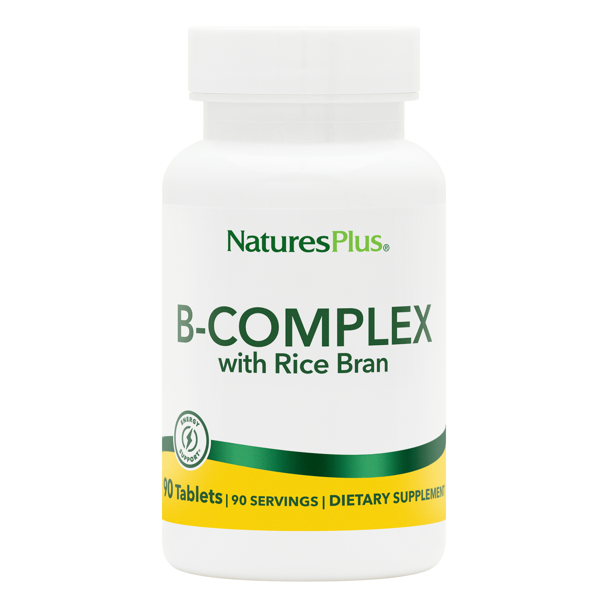 Вітамінний В-комплекс з рисовими висівками, Natures Plus B-Complex with Rice Bran, 90 таблеток