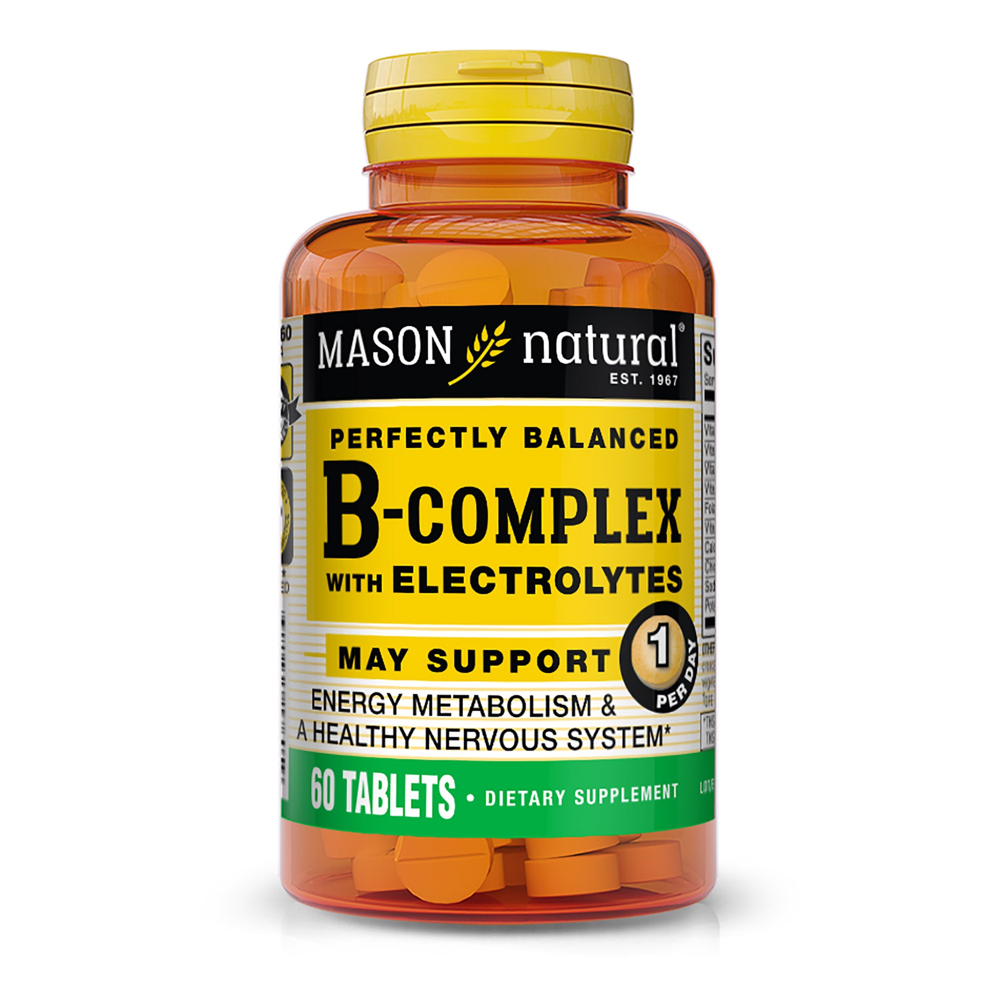 B-комплекс з електролітами, Mason Natural B-Complex With Electrolytes, 60 таблеток