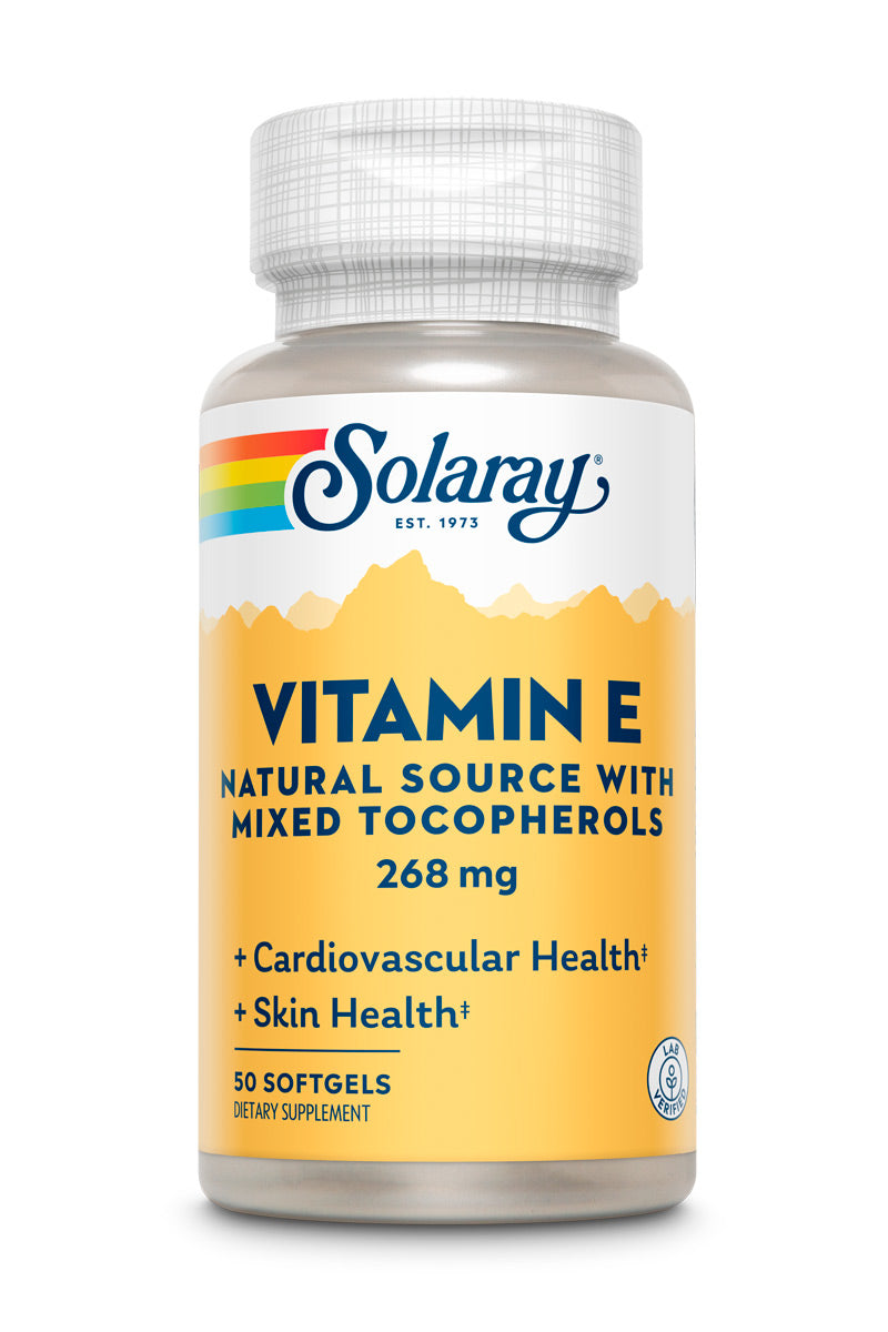 Вітамін E d-альфа токоферол, Solaray Vitamin E d-Alpha Tocopherol, 268 мг, 50 м'яких капсул
