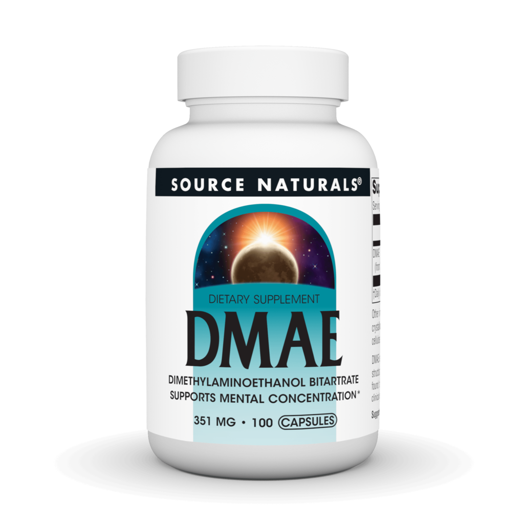 DMAE (диметиламіноетанол), Source Naturals DMAE, 351 мг, 100 капсул