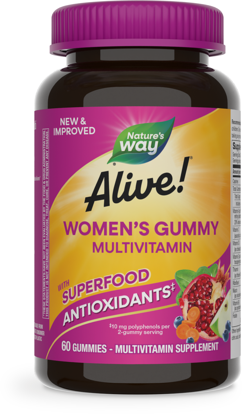 Мультивітаміни для жінок, Nature's Way Alive! Women's Gummy Multivitamin, 60 жувальних цукерок (ягідний мікс)