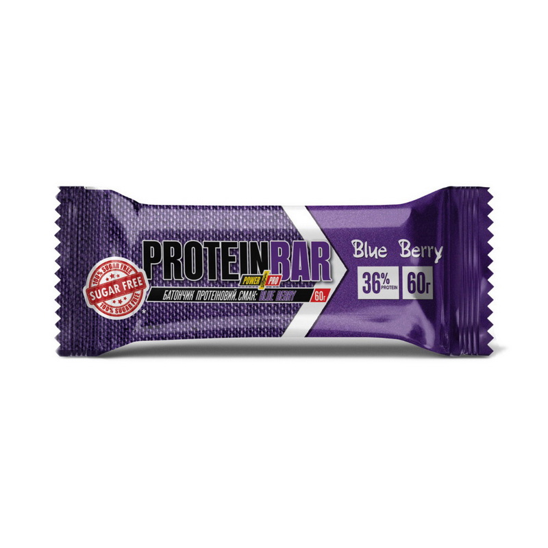 Протеїновий батончик, Power Pro 36% Sugar Free, 60 г (Чорниця)