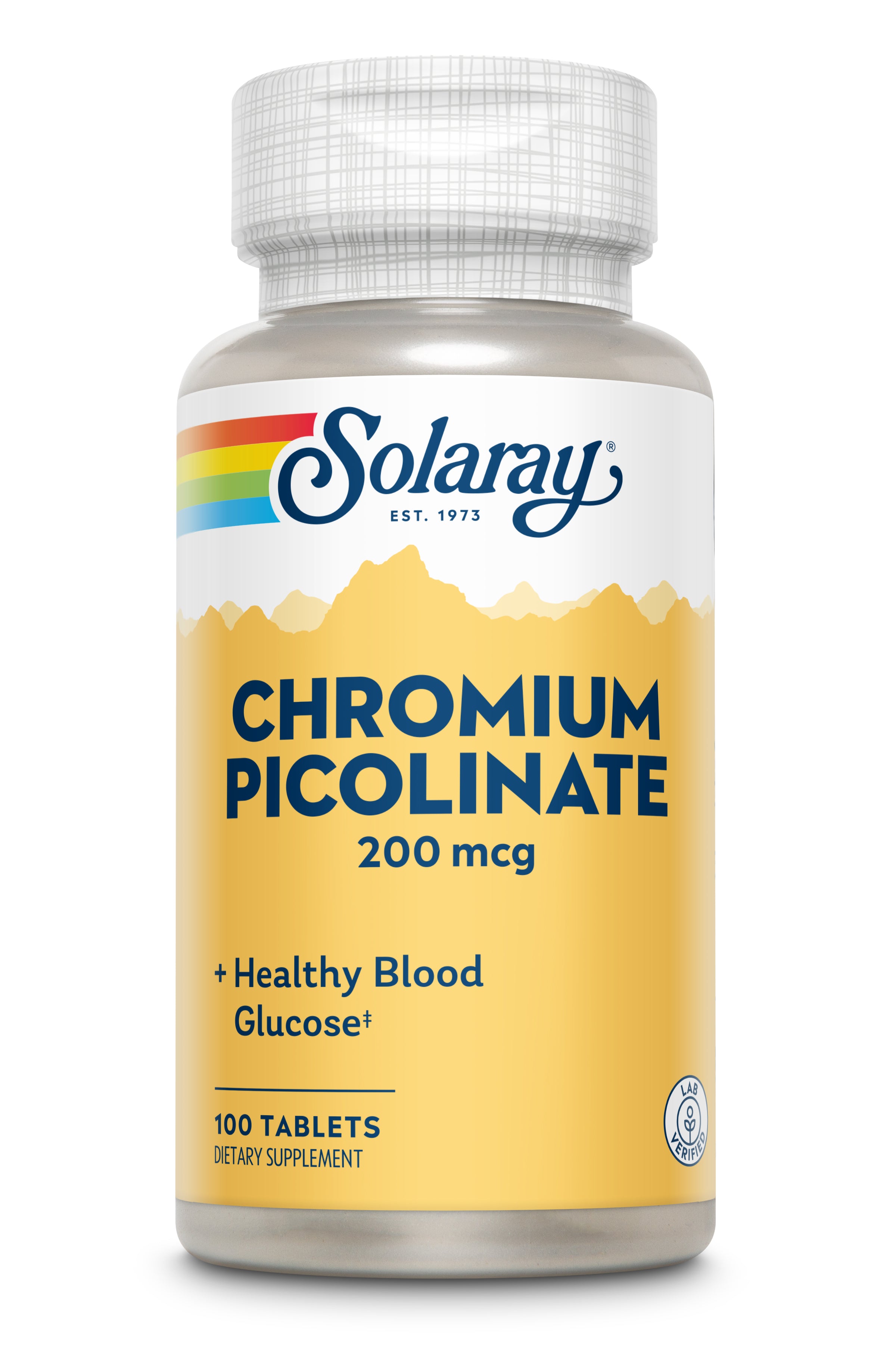 Піколінат хрому, Solaray Chromium Picolinate, 200 мкг, 100 таблеток