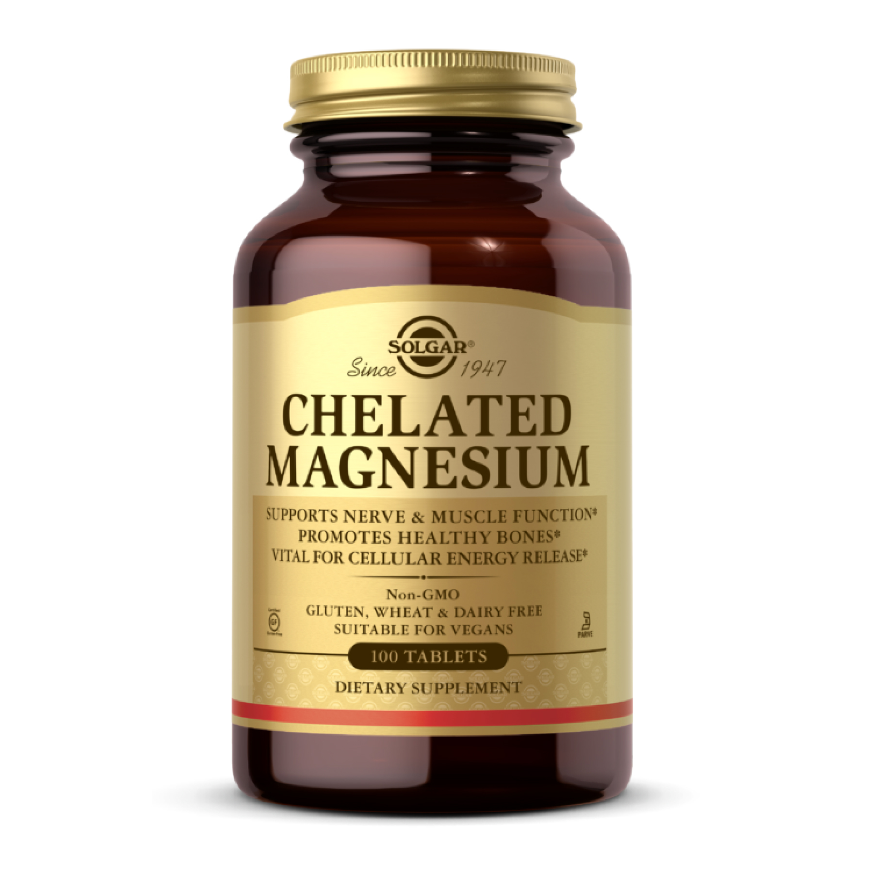 Магній хелат, Solgar Chelated Magnesium, 100 мг, 100 таблеток