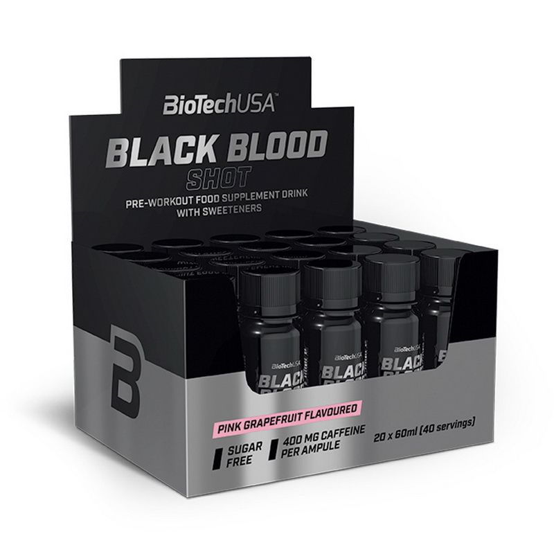 Передтренувальний комплекс, BioTech Black Blood Shot, 1200 мл (Лимонад)