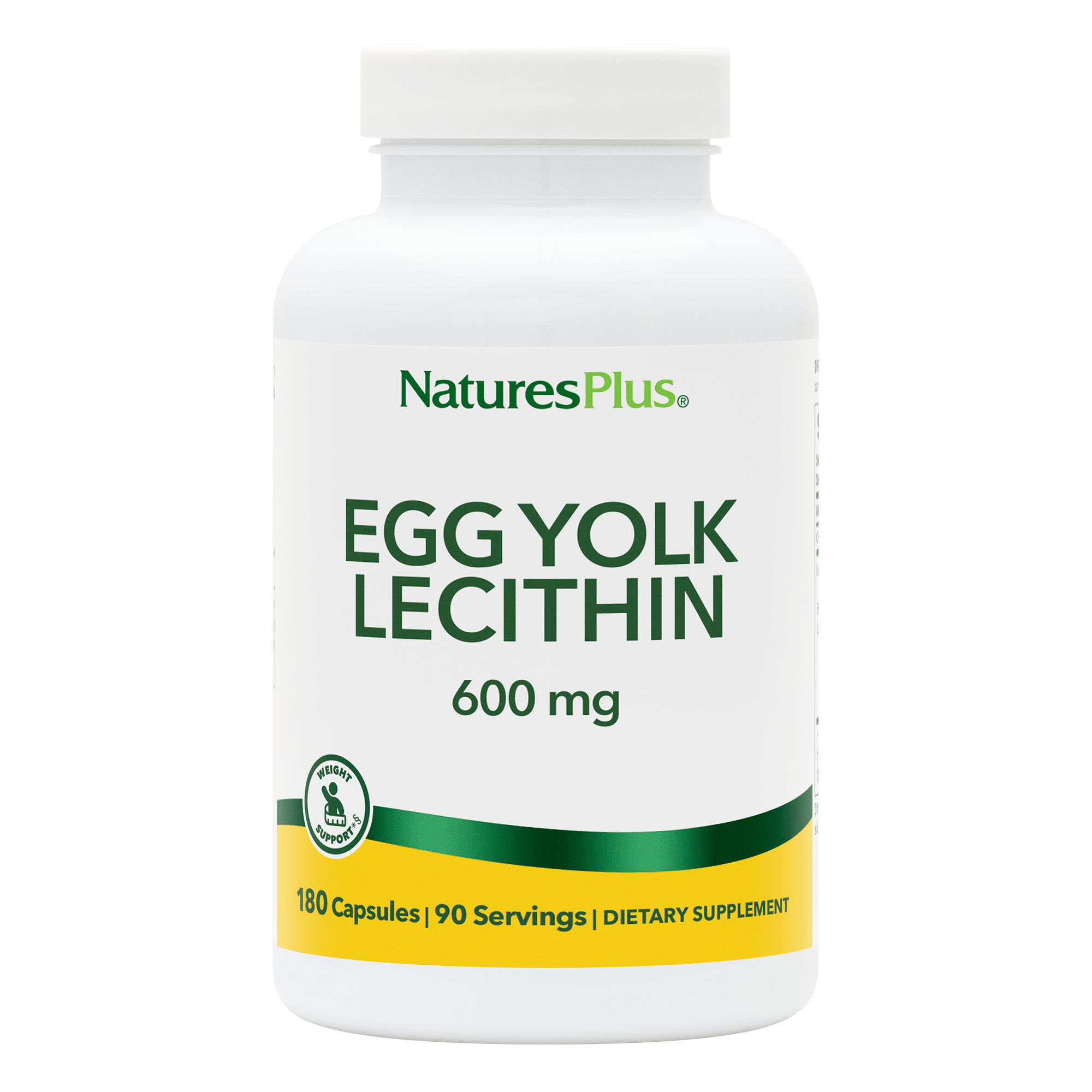 Лецитин з яєчного жовтка, Natures Plus Egg Yolk Lecithin, 600 мг, 180 капсул