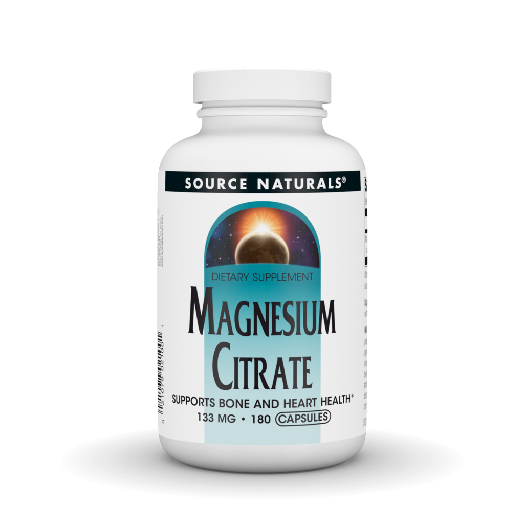 Цитрат магнію, Magnesium Citrate, Source Naturals, 133 мг, 180 капсул