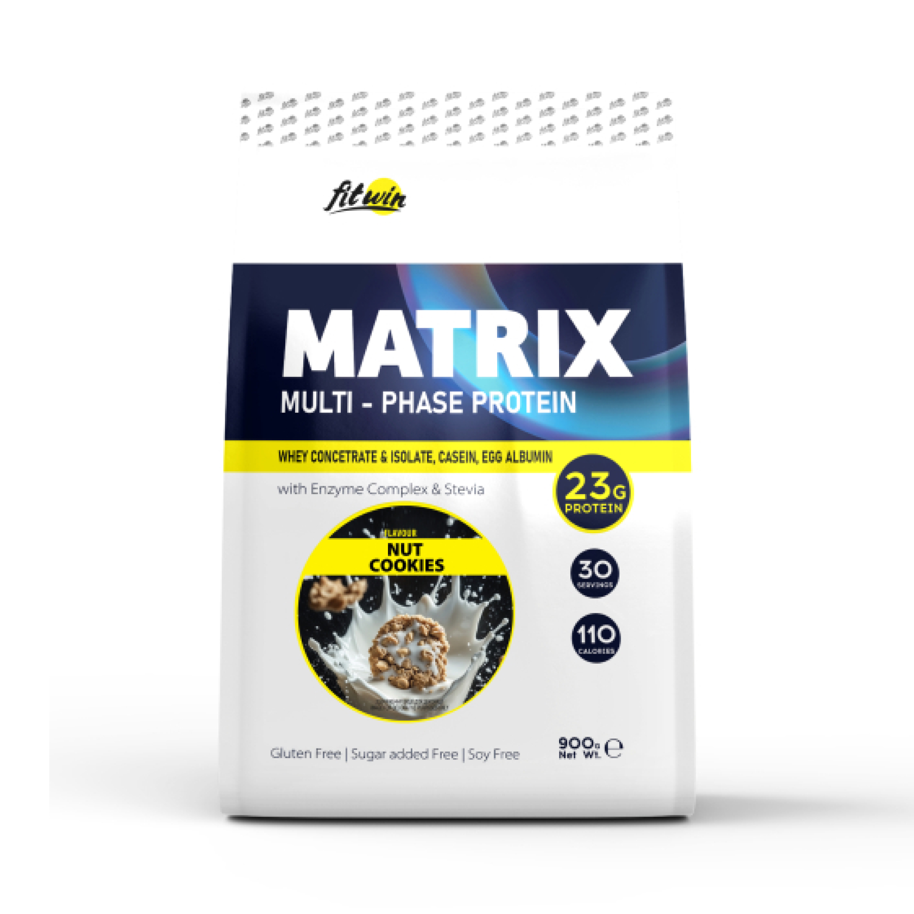 Протеїн комплексний багатофазний, FitWin Matrix Multi-Phase Protein, 900 г (Горіхове печиво)