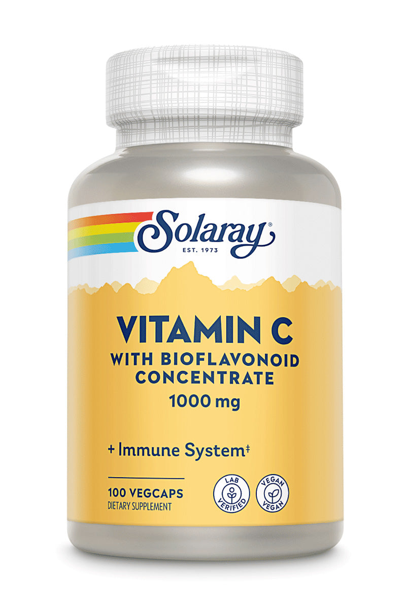 Вітамін С з шипшиною, ацеролою та біофлавоноїдами, Solaray Vitamin C with Rose Hips, Acerola & Bioflavonoids, 1000 мг, 100 вегетаріанських капсул