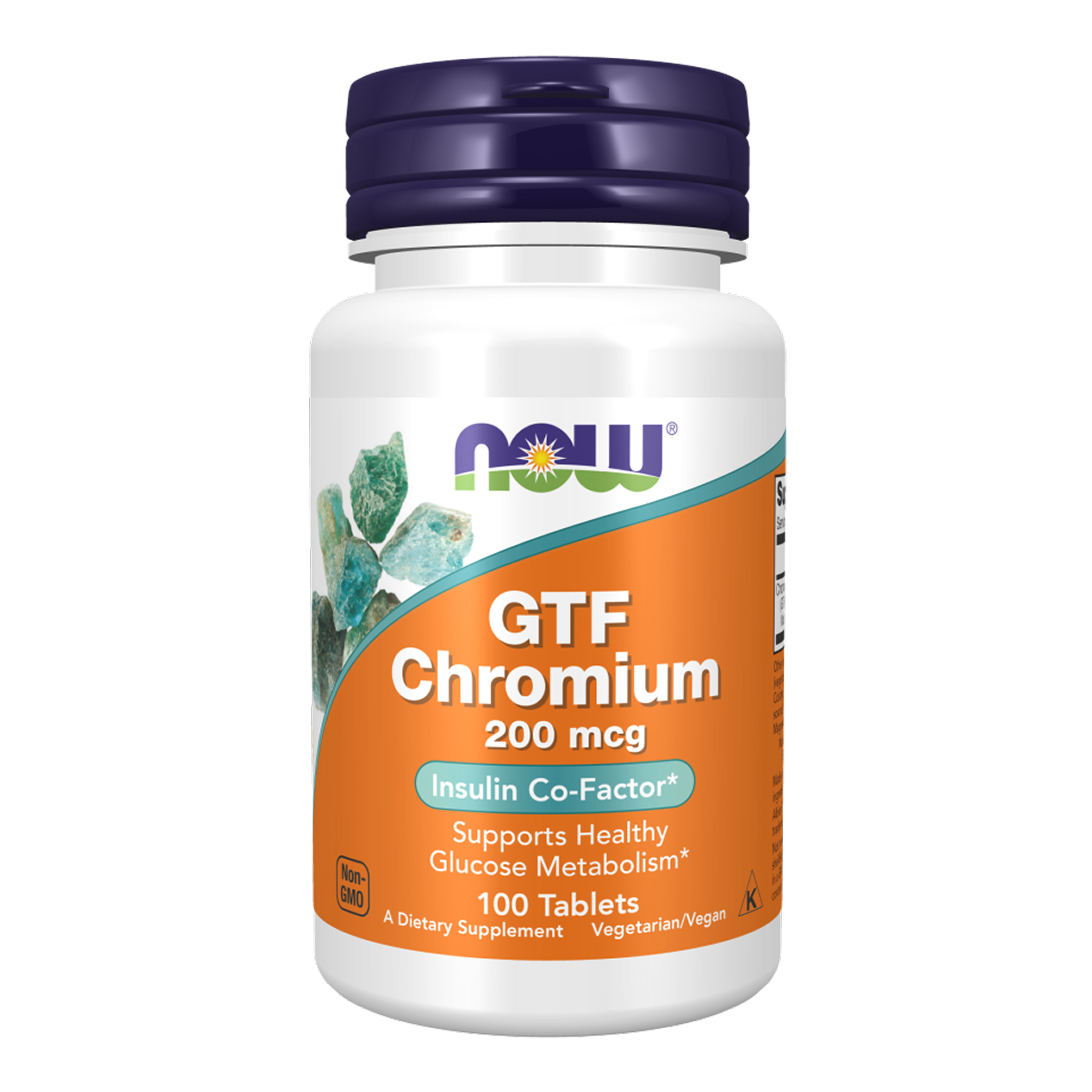 Хром, Now Foods GTF Chromium, 200 мкг, 100 таблеток