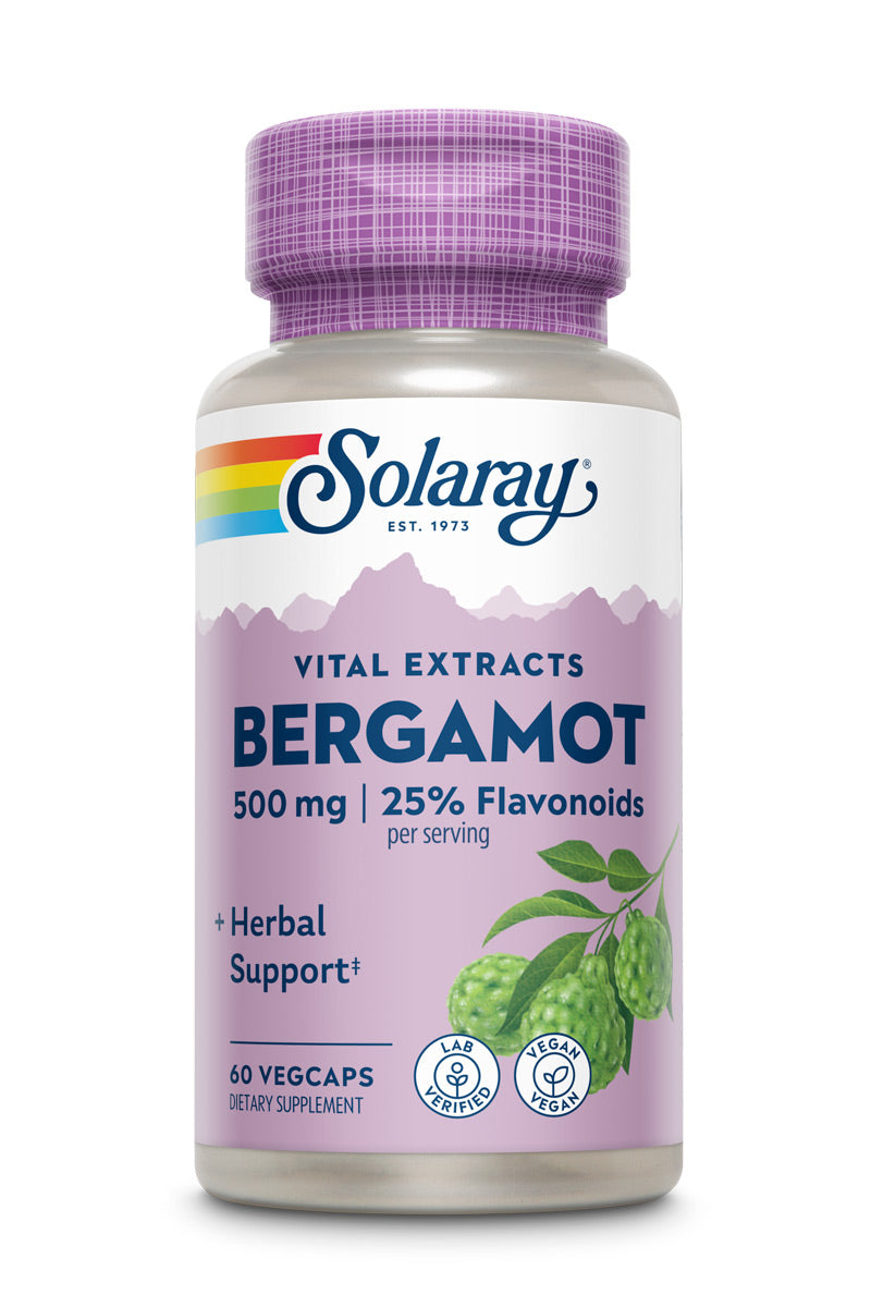 Екстракт бергамоту для серцево-судинної системи, Solaray Bergamot Advanced Formula, 500 мг, 60 вегетаріанських капсул