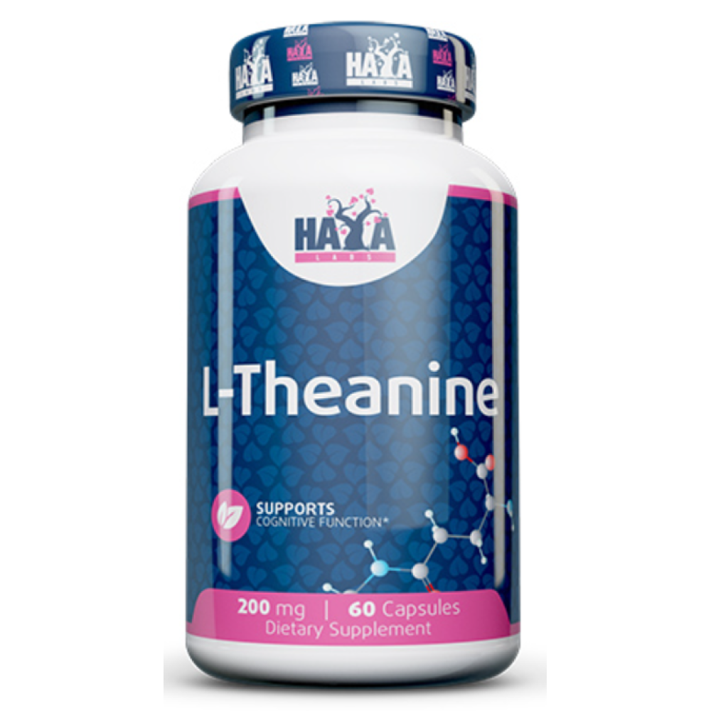 L-теанін, Haya Labs L-Theanine, 200 мг, 60 капсул