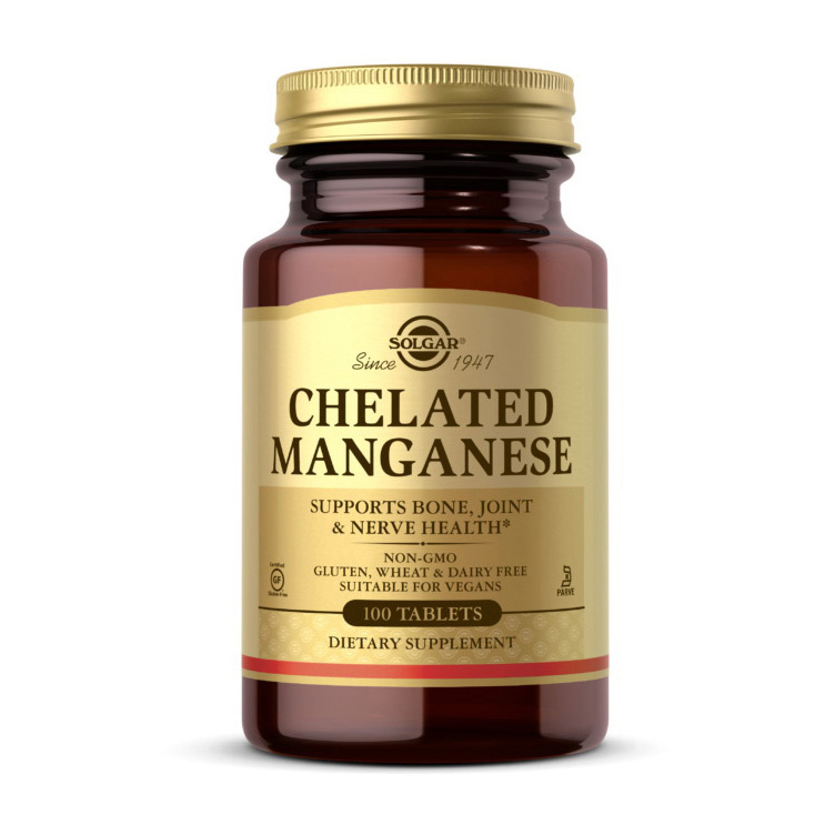 Хелатний марганець, Solgar Chelated Manganese, 100 таблеток