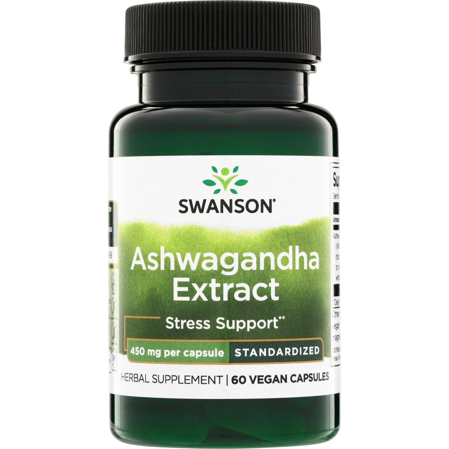 Екстракт ашваганди, Swanson Ashwagandha Extract Standardized, 450 мг, 60 капсул