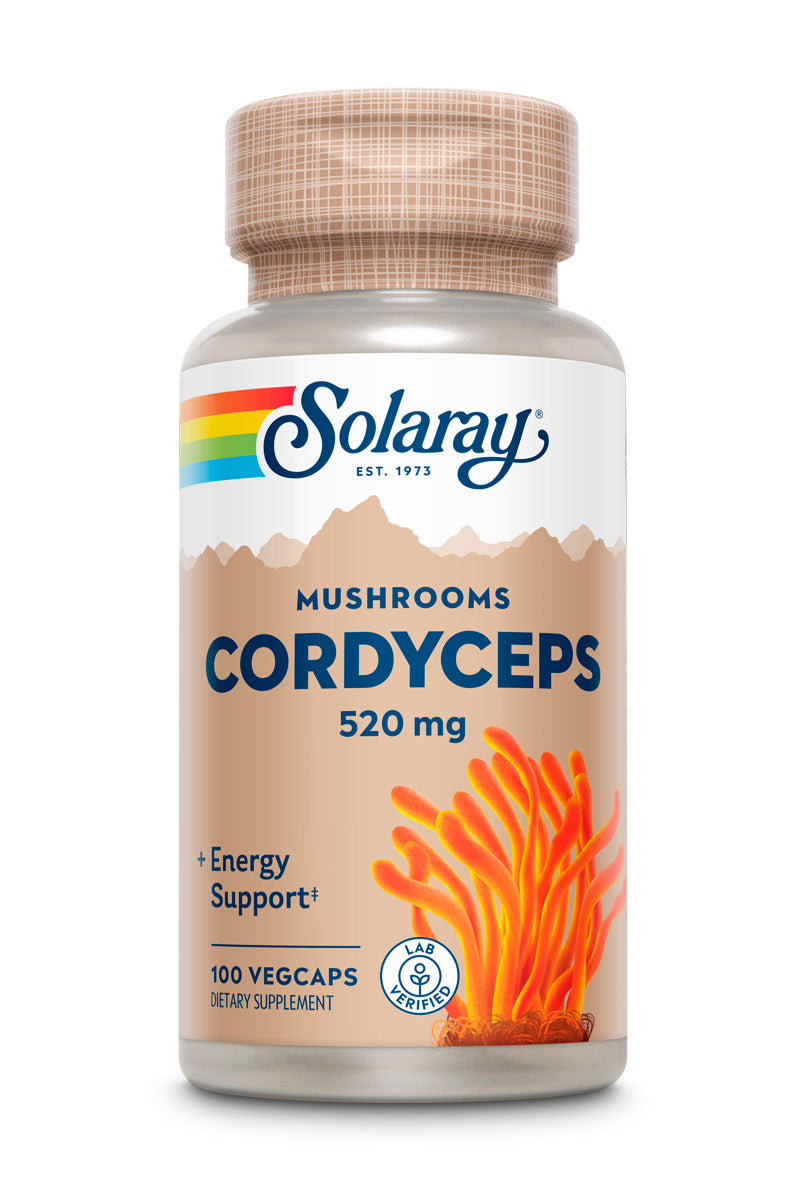 Кордицепс, Solaray Cordyceps Mushroom, 520 мг, 100 вегетаріанських капсул