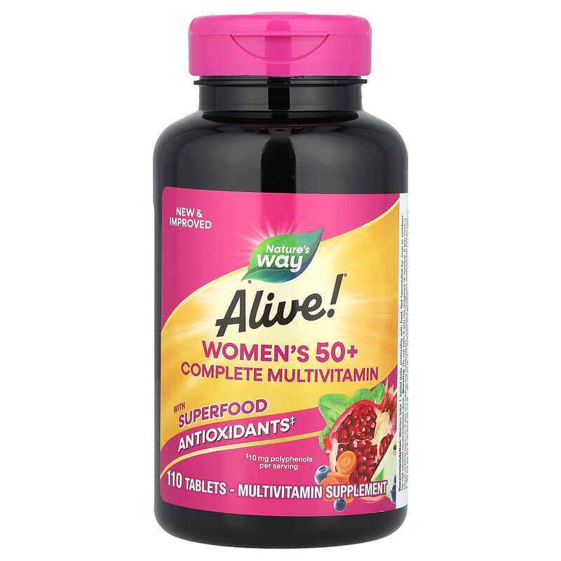 Мультивитамины для женщин 50+, Nature's Way Alive! Women's 50+ Complete, 110 таблеток