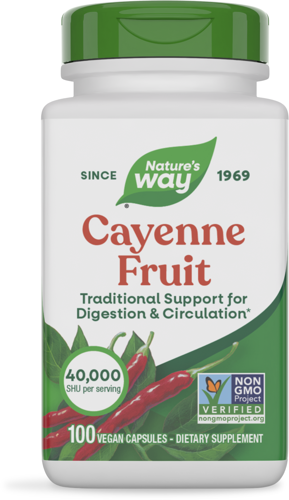 Каєнський перець, Nature's Way Cayenne, 450 мг, 100 вегетаріанських капсул