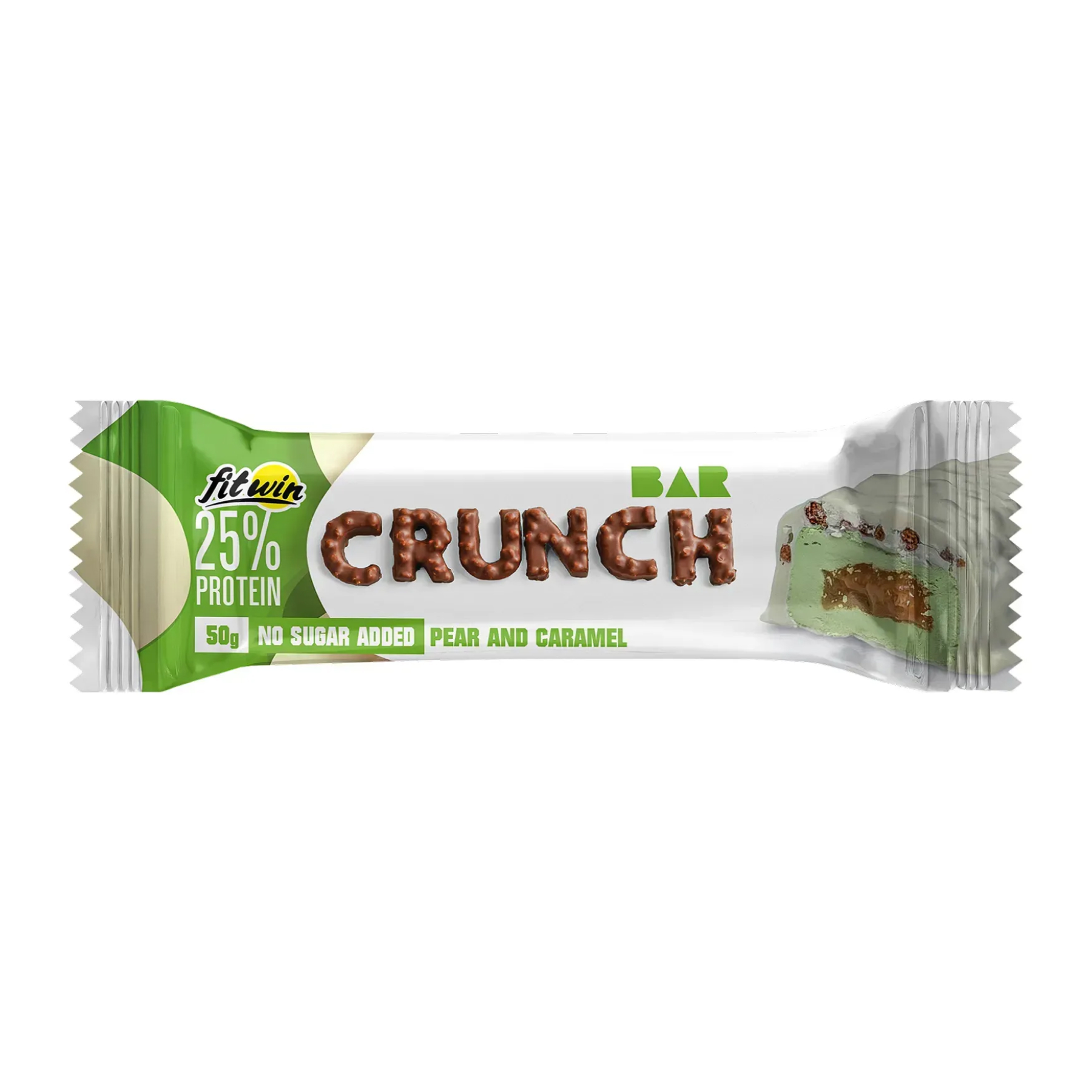 Протеїновий батончик, FitWin Crunch Bar 12 шт. по 50 г. (Груша та карамель)