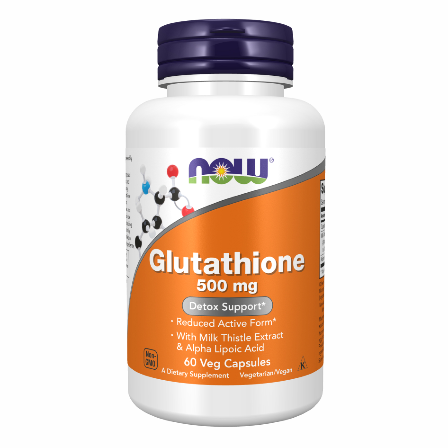 Глутатіон, Now Foods Glutathione, 500 мг, 60 вегетаріанських капсул