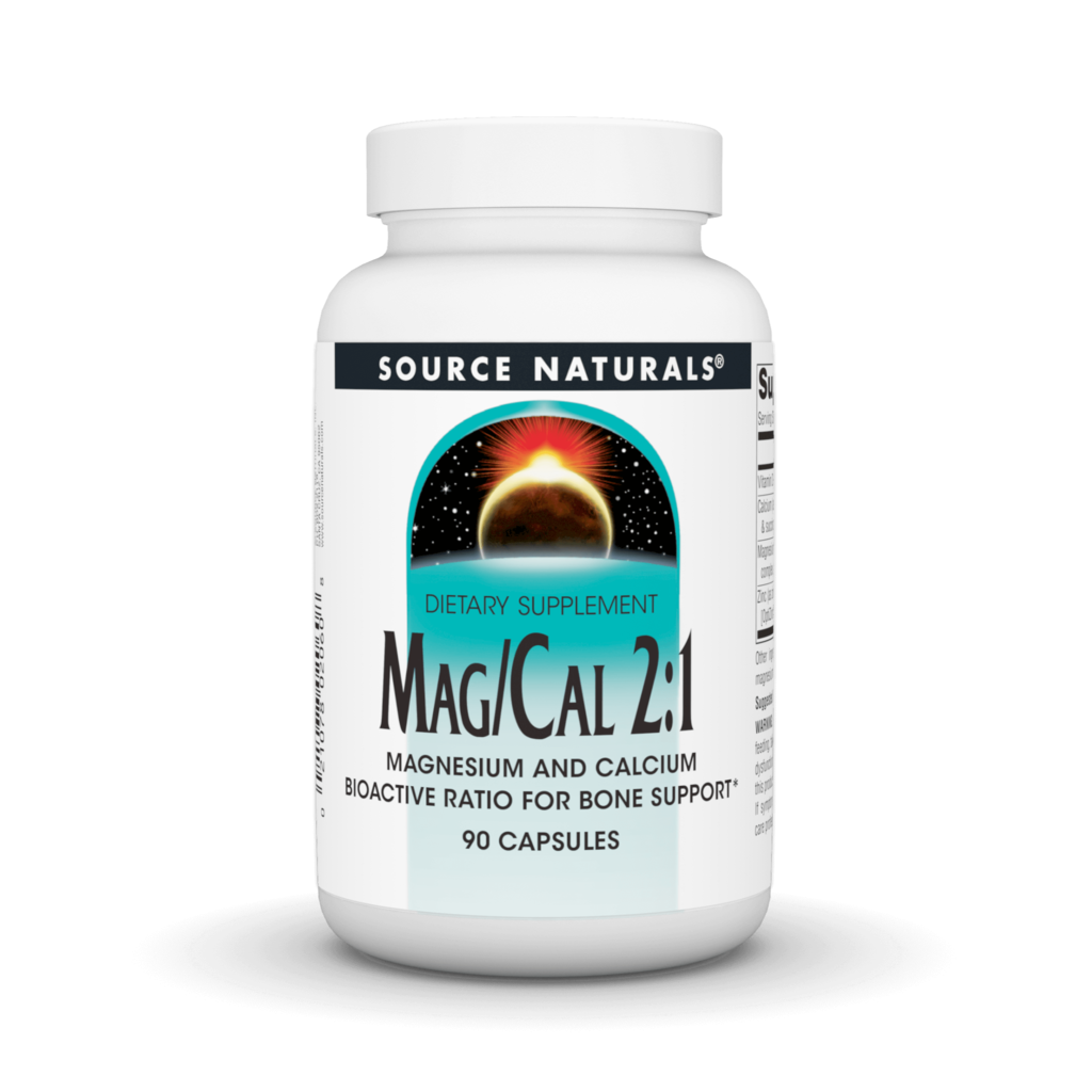 Магній Кальцій 2:1, 370 мг, Source Naturals, 90 капсул