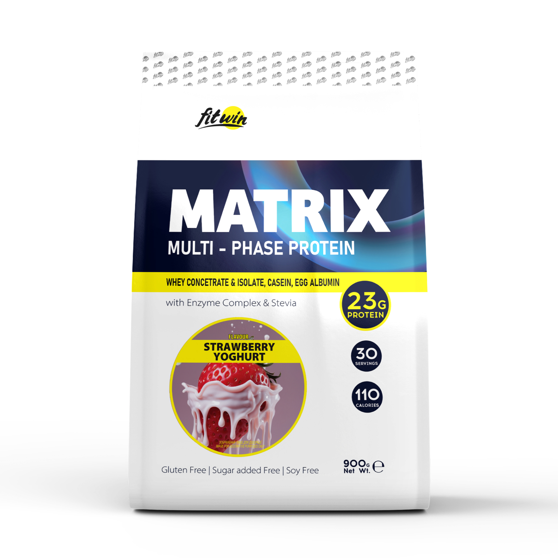 Протеїн комплексний багатофазний, FitWin Matrix Multi-Phase Protein, 900 г (Полуничний йогурт)