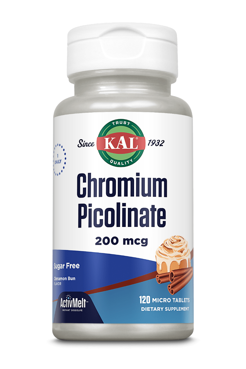 Піколінат хрому, Kal Chromium Picolinate, 200 мкг, 120 міні-таблеток (булочка з корицею)