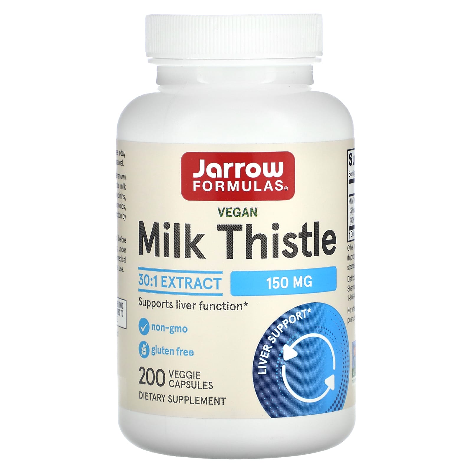 Розторопша, Jarrow Formulas Standardized Milk Thistle, 150 мг, 200 вегетаріанських капсул