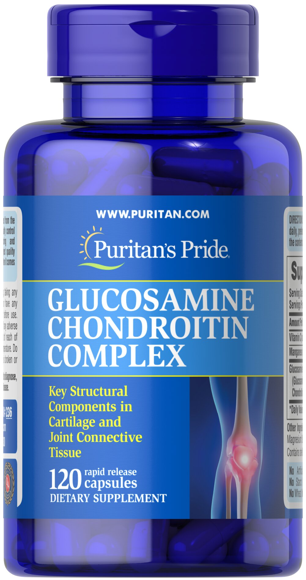 Глюкозамін та хондроїтин, Puritan's Pride Glucosamine Chondroitin Complex, 120 капсул