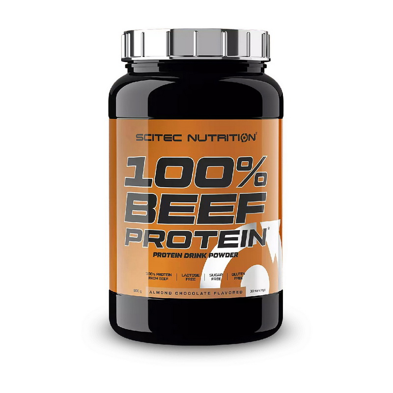 Яловичий протеїн, Scitec Nutrition 100% Beef Protein, 900 г (Шоколад з мигдалем)