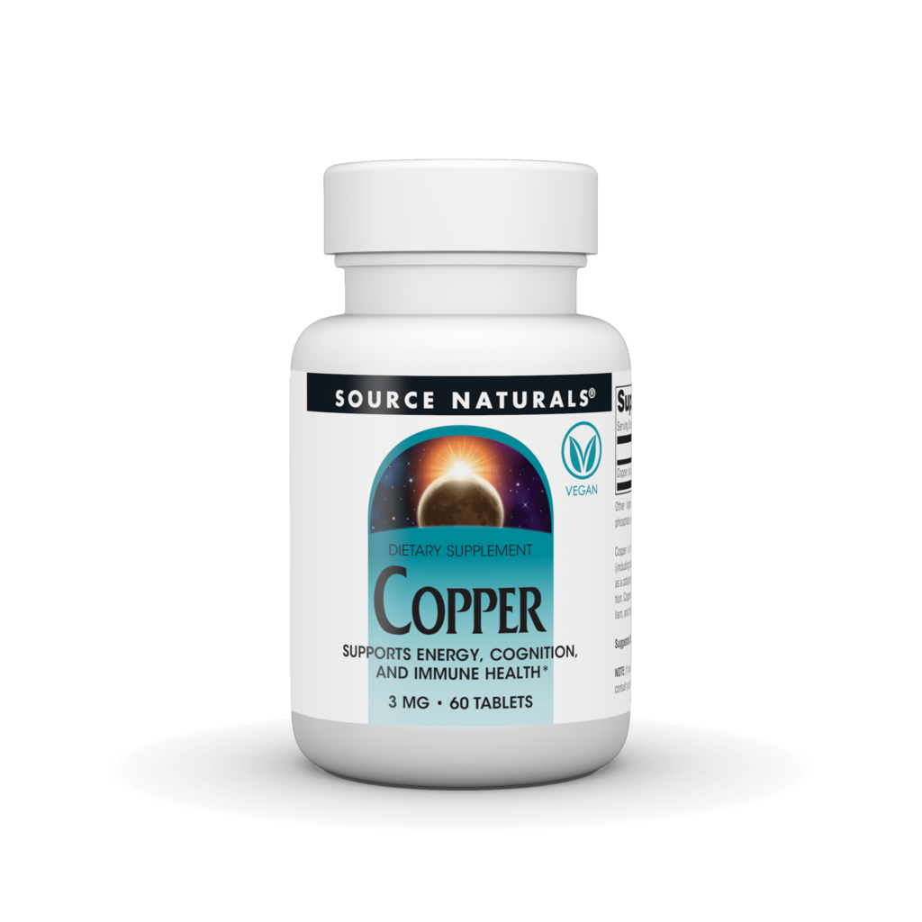 Мідь, Source Naturals Copper, 3 мг, 60 капсул