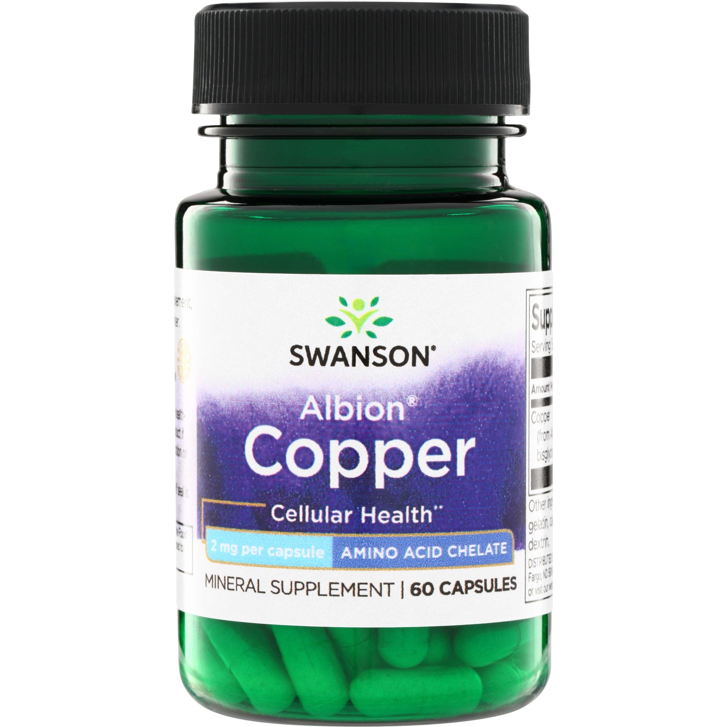 Мідь, Swanson Albion Copper, 2 мг, 60 капсул